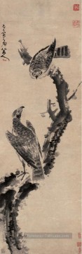  les - aigles dans l’encre de Chine vieux arbre flétri
